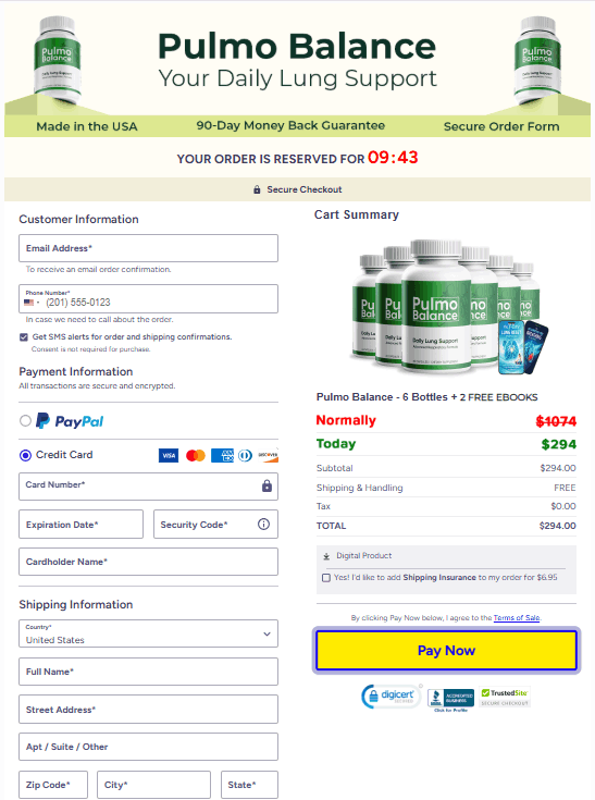 Pulmo Balance-order-page